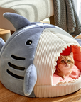 Enclosed Warm Shark Cat Bed